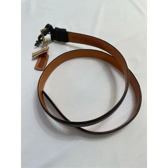 Vtg COACH 7602 Brown Belt Men’s 42 Cowhide Leather Solid Brass Buckle USA NOS - Picture 10 of 11